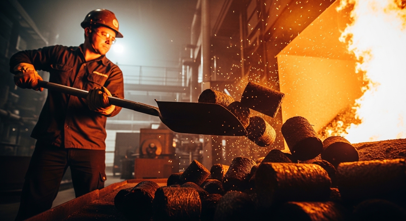 Biocoal briquettes for industrial use